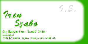 iren szabo business card